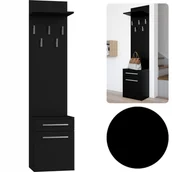 Wieszaki i stojaki - Garderoba Wieszak Na Ubrania Szafka Na Buty Obuwie Duo Czarna - miniaturka - grafika 1