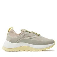 Sneakersy damskie - Sneakersy Calvin Klein Runner Lace Up Caging HW0HW01900 Beżowy - miniaturka - grafika 1