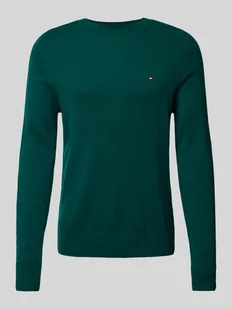 Sweter wełniany z wyhaftowanym logo - Swetry damskie - miniaturka - grafika 1