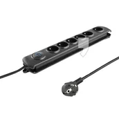 Listwy zasilające - QOLTEC Listwa antyprzepięciowa | 6 |1.8 m (50111) - miniaturka - grafika 1