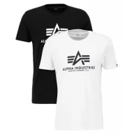 Odzież taktyczna i umundurowanie - Koszulki Alpha Industries Basic 2 Pack 106524 95 - Czarna / Biała XXL - miniaturka - grafika 1