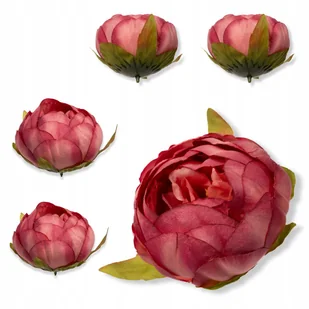 PEONIA GŁÓWKA Kwiaty wyrobowe Piwonia Główka jak żywa Bukiet Stroik 12 szt - Sztuczne kwiaty - miniaturka - grafika 1