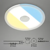 Oprawy, klosze i abażury - Briloner Lampa sufitowa wpuszczana LED 784 IP44 CCT Switch Ø 17cm - miniaturka - grafika 1