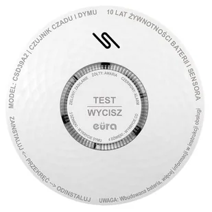 Eura-Tech "EURA" CSD-39A2 bateryjny - Czujniki czadu, dymu, gazu - miniaturka - grafika 1