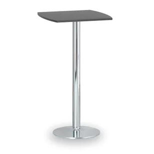 B2B Partner Stolik wysoki Olympo II, 660 x 660 mm, chromowana podstawa, płyta antracyt 423282 - Stoły i stoliki do biura - miniaturka - grafika 1