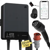Ładowarki do samochodów elektrycznych - d Wallbox Stacja ładująca typ 2 22kW aplikacja licznik 6-32A 3-fazowa 7,5m - miniaturka - grafika 1