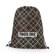 Plecaki worki - WORKO-PLECAK z Twoim imieniem Złota geometria 4 105 - miniaturka - grafika 1