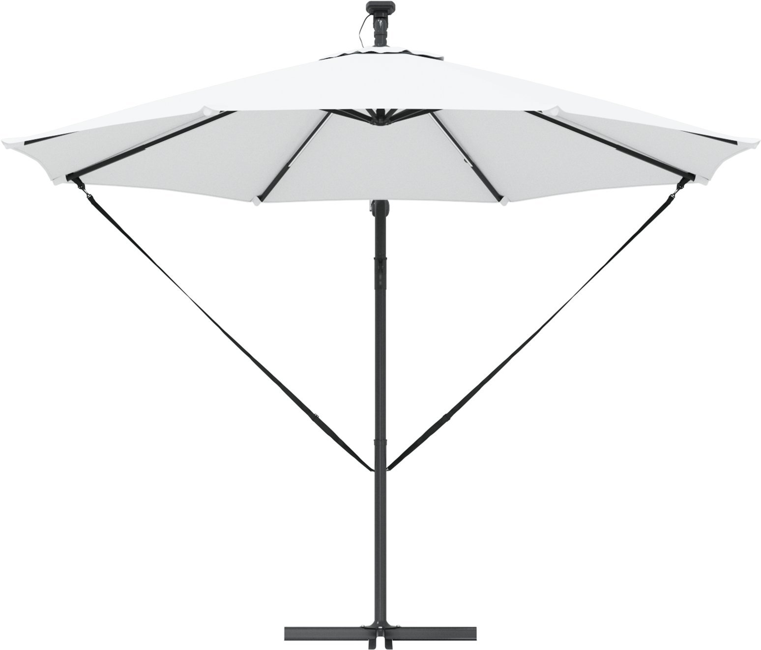 vidaXL Parasol banana na wysięgniku piaskowy 294 x 294 x 248 cm