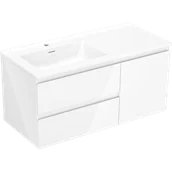 Szafki łazienkowe - Mexen Orio szafka łazienkowa 100 cm z umywalką Otis lewą, 2S, 1D, biała połysk - 91A13-10047-3-BBFFF00-W18L00 - miniaturka - grafika 1