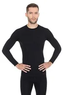 Bielizna sportowa męska - Brubeck, Koszulka męska z długim rękawem, Active Wool, czarny, rozmiar XL - miniaturka - grafika 1
