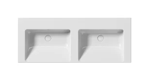 GSI Norm Umywalka wisząca lub wpuszczana w blat podwójna 125x50 cm biały połysk 8627111 - Umywalki - miniaturka - grafika 1