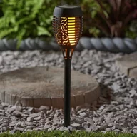 Lampy ogrodowe - Pochodnia 4 szt. lampa solarna ogrodowa wbijana H50 LED czarna - miniaturka - grafika 1