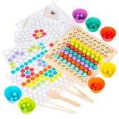 Łamigłówki - Drewniana układanka kulki koraliki MONTESSORI - miniaturka - grafika 1