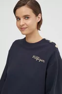 Bluzy damskie - Tommy Hilfiger bluza bawełniana damska kolor granatowy z aplikacją WW0WW41235 - miniaturka - grafika 1