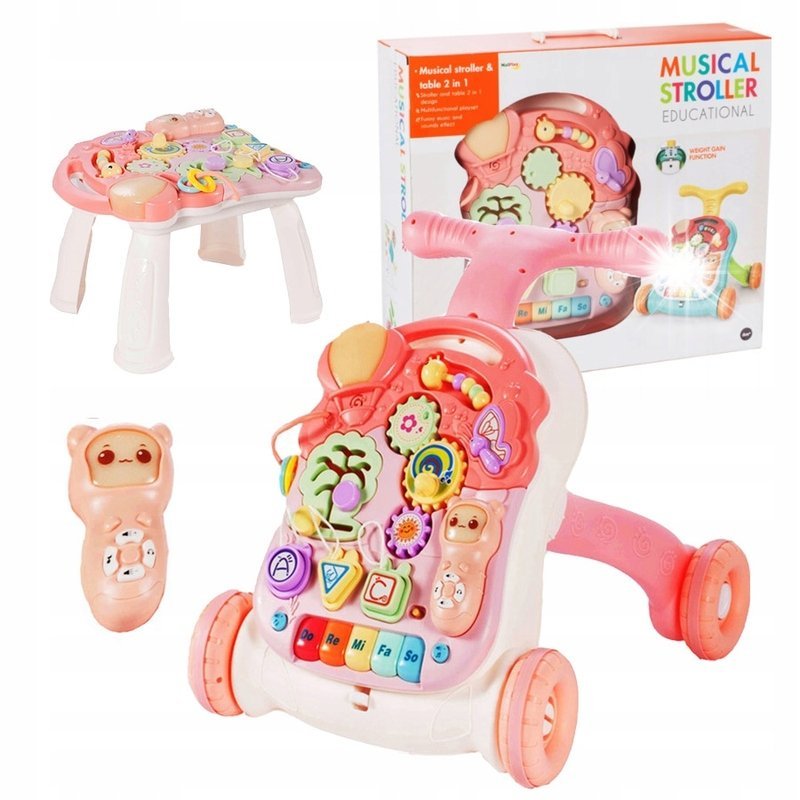 CHODZIK DLA DZIECKA PCHACZ INTERAKTYWNY STOLIK EDUKACYJNY 3w1 PIANINKO