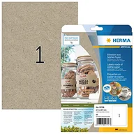 Etykiety do drukarek - HERMA 10758 - Uniwersalne etykiety DIN A4, duże (210 x 297 mm, 20 arkuszy, matowy papier silphie), samoprzylepne, do druku, trwałe, 20 etykiet samoprzylepnych, kolor: naturalny brązowy - miniaturka - grafika 1