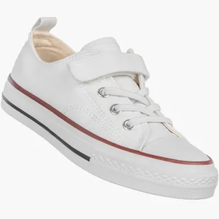 Trampki Dziecięce na Rzepy Buty Białe Materiałowe Sportowe RC06P Biały 34 - Buty dla dziewczynek Trampki Dziecięce na Rzepy Buty Białe Materiałowe Sportowe RC06P Biały 34 - Buty dla dziewczynek - miniaturka - grafika 1