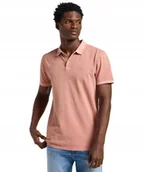 Koszulki męskie - Koszulka Lee GARMENT DYE POLO 112363861 Sepia S - miniaturka - grafika 1