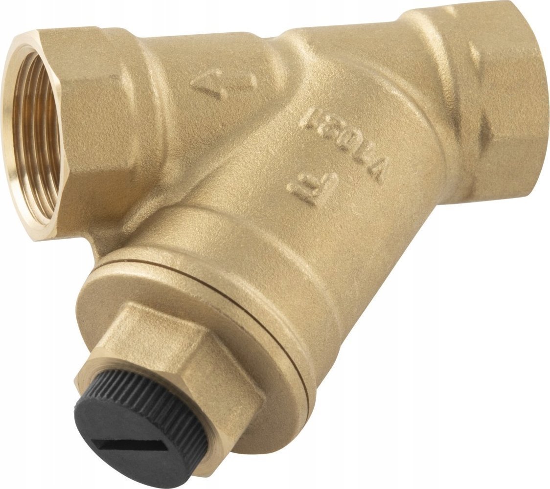 FERRO Filtr skośny siatkowy z magnesem, nakrętno-nakrętny, DN40, G1 1/2