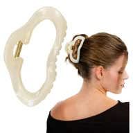 Ozdoby do włosów - Klamra do Włosów Kremowa Duża XXL Spinka Francuska Nieregularna Wytrzymała - miniaturka - grafika 1