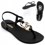 Sandały damskie - Ipanema 37 Eleganckie sandały damskie lekkie wsuwane letnie obuwie modne - miniaturka - grafika 1