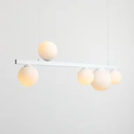 Oprawy, klosze i abażury - Lampa wisząca Garda 5 w białym kolorze ze szklanymi kloszami – idealna do jadalni - miniaturka - grafika 1