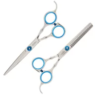 Nożyczki fryzjerskie - Gepard zestaw fryzjerski degażówki i nożyczki praworęczne do strzyżenia włosów do salonu - miniaturka - grafika 1