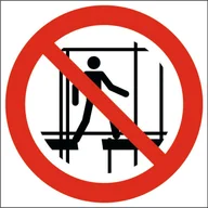 Akcesoria BHP - Tabliczka ZAKAZ UŻYWANIA NIEKOMPLETNEGO RUSZTOWANIA 20x20cm PCV 1mm - miniaturka - grafika 1