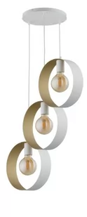 Sigma Stylowa lampa wisząca biura i domu HAPPY E27 60W szer. 45cm biały złoty 32291 - Lampy sufitowe - miniaturka - grafika 1