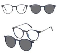 Okulary korekcyjne, oprawki, szkła - Okulary Lenonki pod korekcję z polaryzacyjną Nakładką przeciwsłoneczną na magnes CLIP-TRC-195C-1 - miniaturka - grafika 1