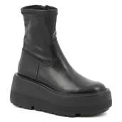 Botki damskie - CZARNE BOTKI NA PLATFORMIE MODNE CARINII B9337-E50 R.39 - miniaturka - grafika 1