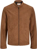 Kurtki męskie - Jack&Jones kurtka z syntetycznego zamszu JJEDYLAN CLEAN JACKET NOOS 12261197 COGNAC 2XL - miniaturka - grafika 1