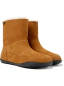 Botki damskie - Camper Skórzane botki zimowe w kolorze jasnobrązowym - miniaturka - grafika 1