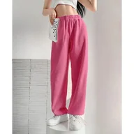 Spodnie sportowe damskie - Różowe spodnie dresowe damskie - Różowy - miniaturka - grafika 1