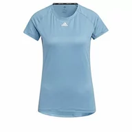Koszulki i topy damskie - Adidas Damska koszulka Performance Tee wielokolorowa Hazy Blue/White XS GM2906 - miniaturka - grafika 1