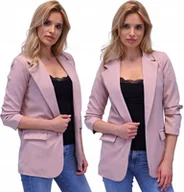 Marynarki i żakiety damskie - Damska marynarka Żakiet elegancka luźna Róż L/40 - miniaturka - grafika 1