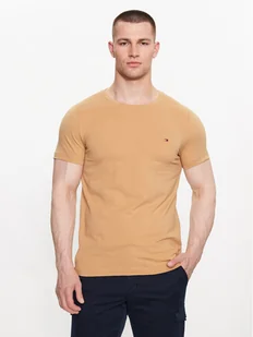 Tommy Hilfiger T-Shirt MW0MW10800 Beżowy Slim Fit - Koszulki męskie - miniaturka - grafika 1