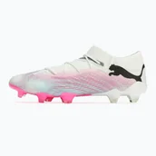 Piłka nożna - Buty piłkarskie PUMA Future 7 Ultimate Low FG/AG white/black/poison pink/bright aqua/silver mist - miniaturka - grafika 1