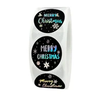 Pasmanteria - Naklejki Ozdobne Okrągłe Merry Christmas 500 Szt. - miniaturka - grafika 1