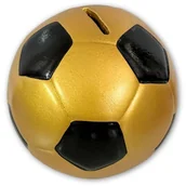 Skarbonki - Skarbonka piłka dekoracyjna ceramiczna czarna duża złota 15,5x16 XXL polskiej produkcji - miniaturka - grafika 1