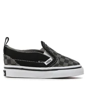Buty dla chłopców - Tenisówki Vans Slip-On V VN0A3488EO01 Szary - miniaturka - grafika 1