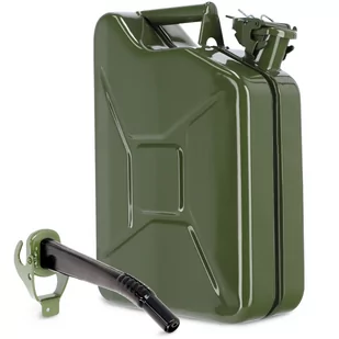 Kanister na paliwo stalowy 10L + lejek 25 cm, zielony - Kanistry - miniaturka - grafika 1