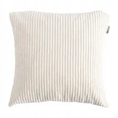 Poszewki na poduszki - Poszewka na poduszkę 40x40 welur prążek ecru - miniaturka - grafika 1