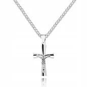 Biżuteria dla dzieci - 925 Srebrny łańcuszek krzyżyk DEDYKACJA 40 cm LK43 - miniaturka - grafika 1