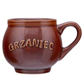 Kubki - Kubek ceramiczny beczułka z uchem GRZANIEC 320 ml - miniaturka - grafika 1