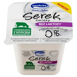 Maluta Serek świeży wysokobiałkowy bez laktozy 200 g - Desery mleczne - miniaturka - grafika 1