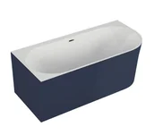 Wanny - Polimat Wanna narożna lewa Sola 170x75 cm owalna granat syfon i przelew chrom 00676 - miniaturka - grafika 1