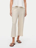 Spodnie damskie - Vero Moda Kuloty Mindy 10322130 Beżowy Loose Fit - miniaturka - grafika 1