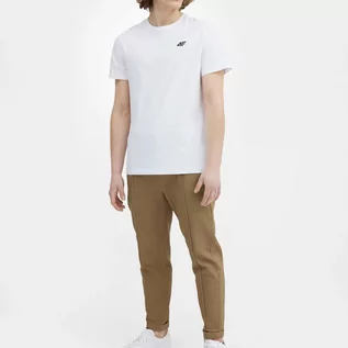 Koszulki męskie - Koszulka Męska 4F T-Shirt Bawełniany Biały SS23TTSHM536-10S - grafika 1
