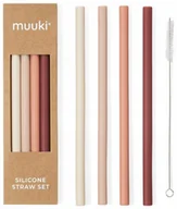 Butelki dla niemowląt - Muuki Color Straw Set Zestaw 4 Kolorowych Słomek + Szczoteczka Do Butelki Muuki - miniaturka - grafika 1